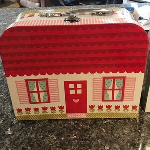 Moda Decorative Pink Red Playhouse Nesting Cases.  Set of three.